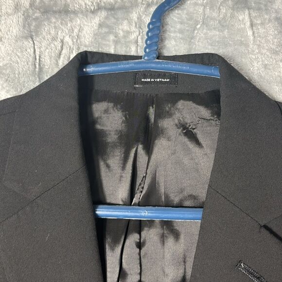 J. Ferrar Black Two Button Business Sport Coat Blazer Jacket Size 40R Slim Fit - Picture 2 of 12